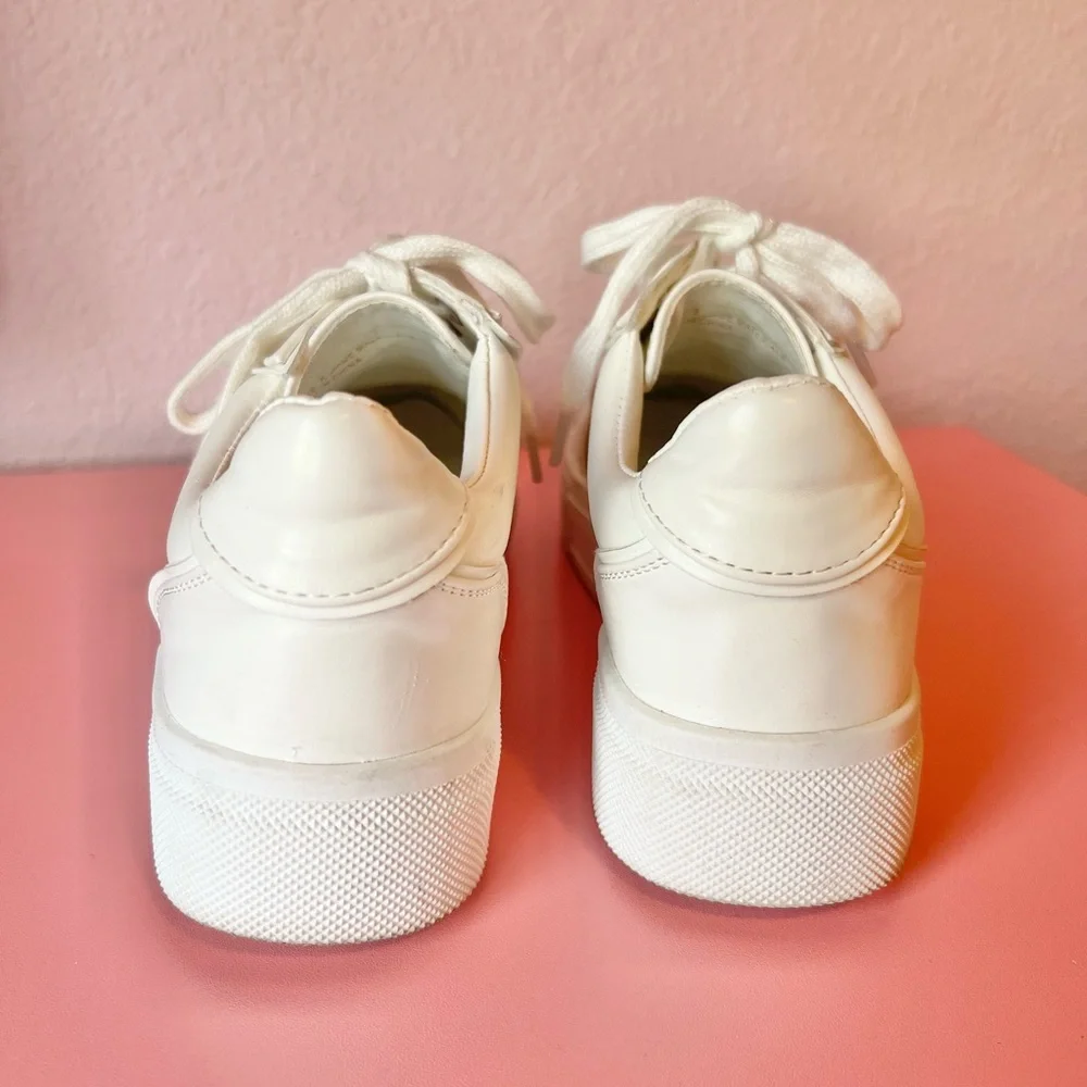 Pipping White Platform Faux Leather Sneakers